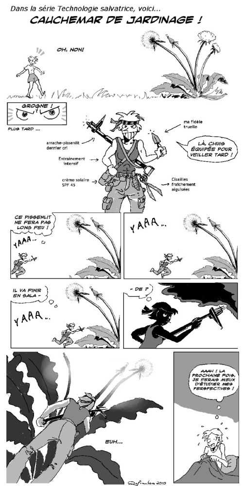 La savante folle découvre des pissenlits dans son jardin!