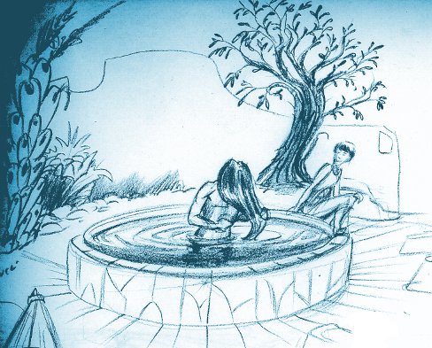 Le Bassin - croquis (et non, cette scène n'est pas décrite dans un de mes romans!)