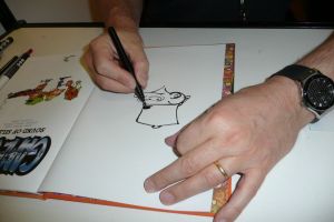 Midam signant l'album pour mon fils - détail