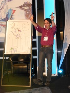 Jocelyn Content de remporter la manche (le sujet était "vedette d'un soir")