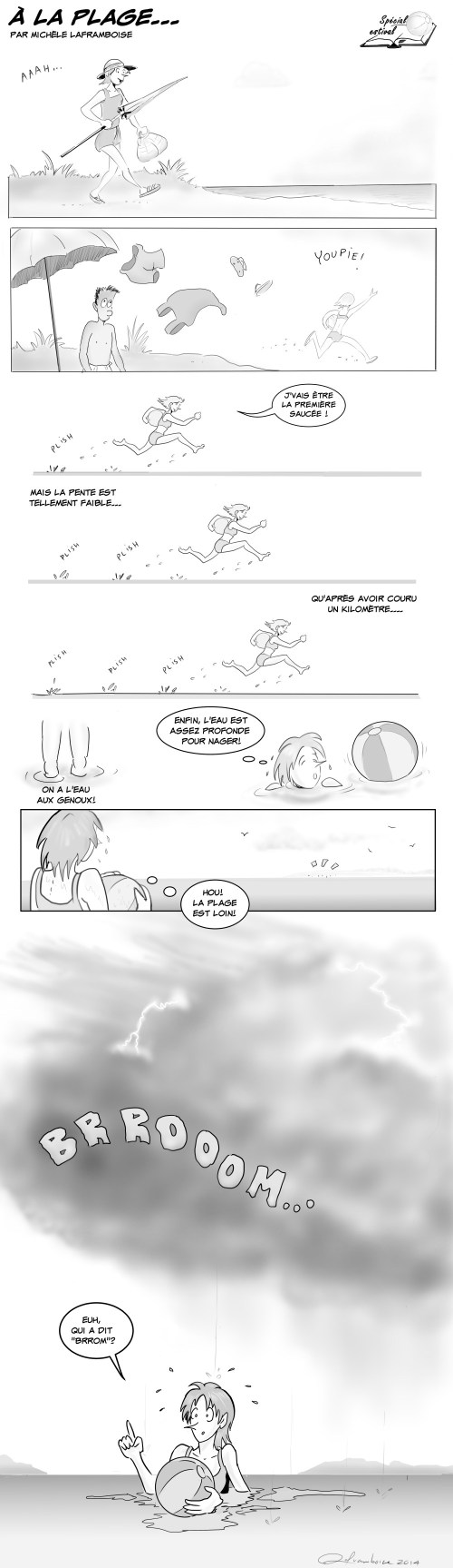 Les joies de la plage... à faible pente! Par Michèle Laframboise