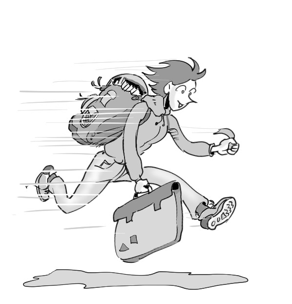 L'auteure courant faire signer ses albums de BD par d'autres auteur-e-s!