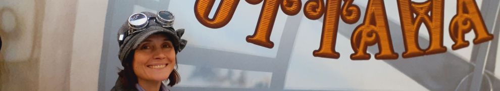 Michèle qui pose en tenue Steampunk