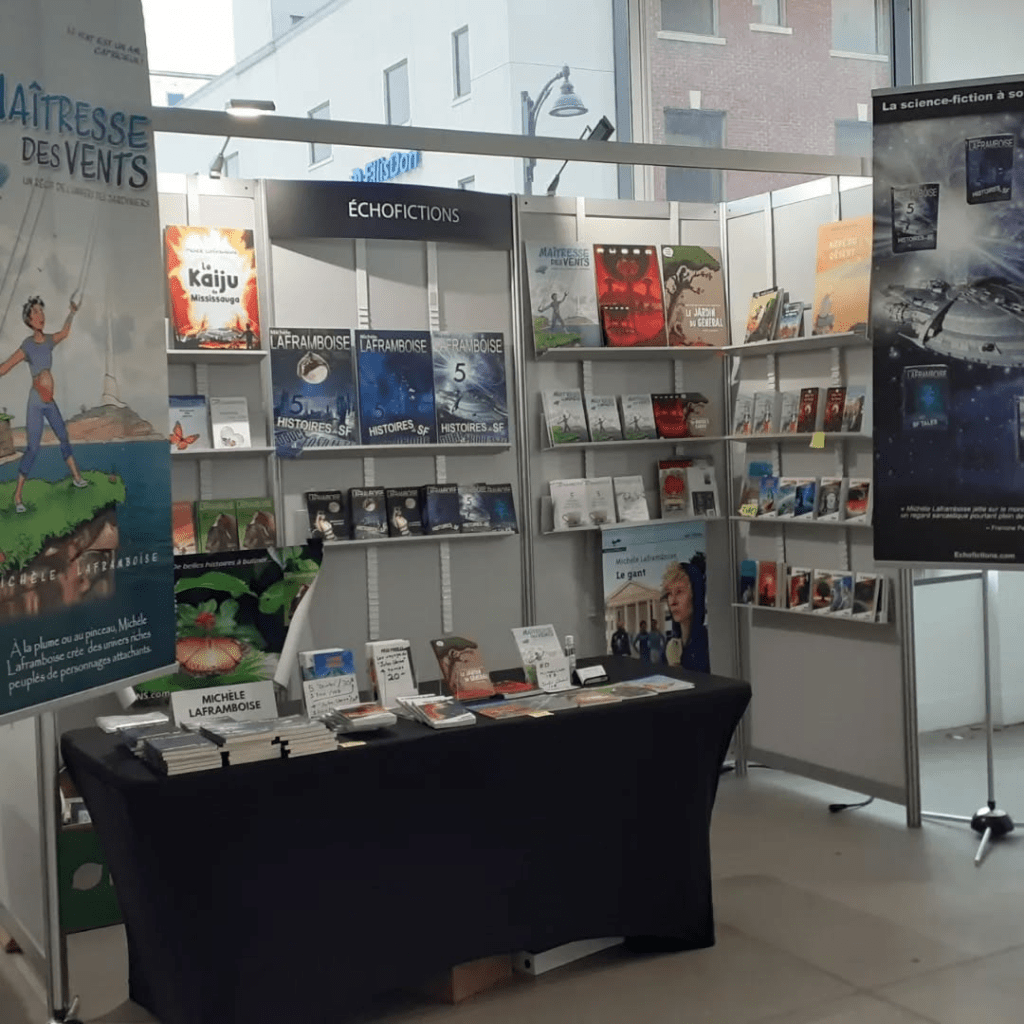 Kiosque Echofictions, des livres pour tous les goûts! Au Le Salon du livre du Grand Sudbury.